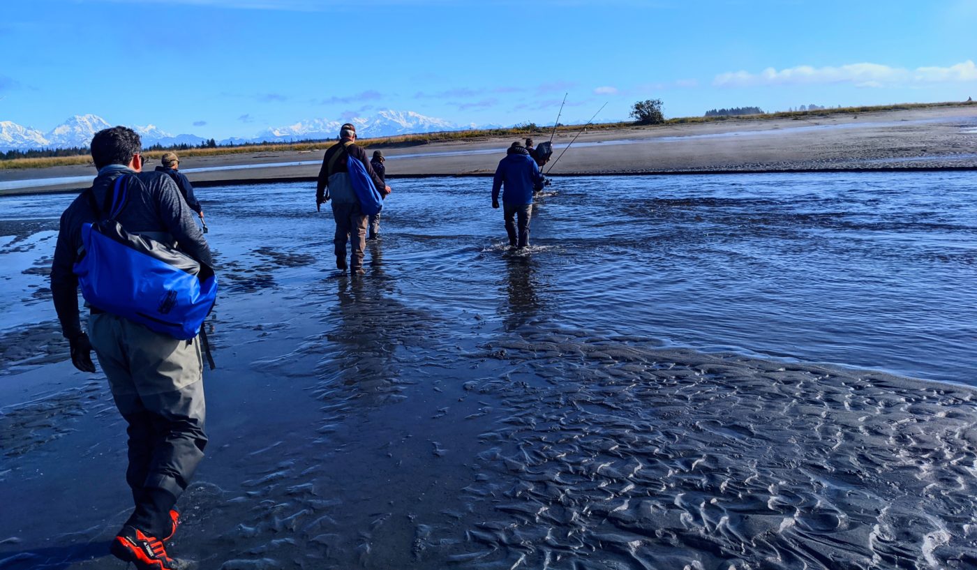 Fording a tributary of the Yahtse river.