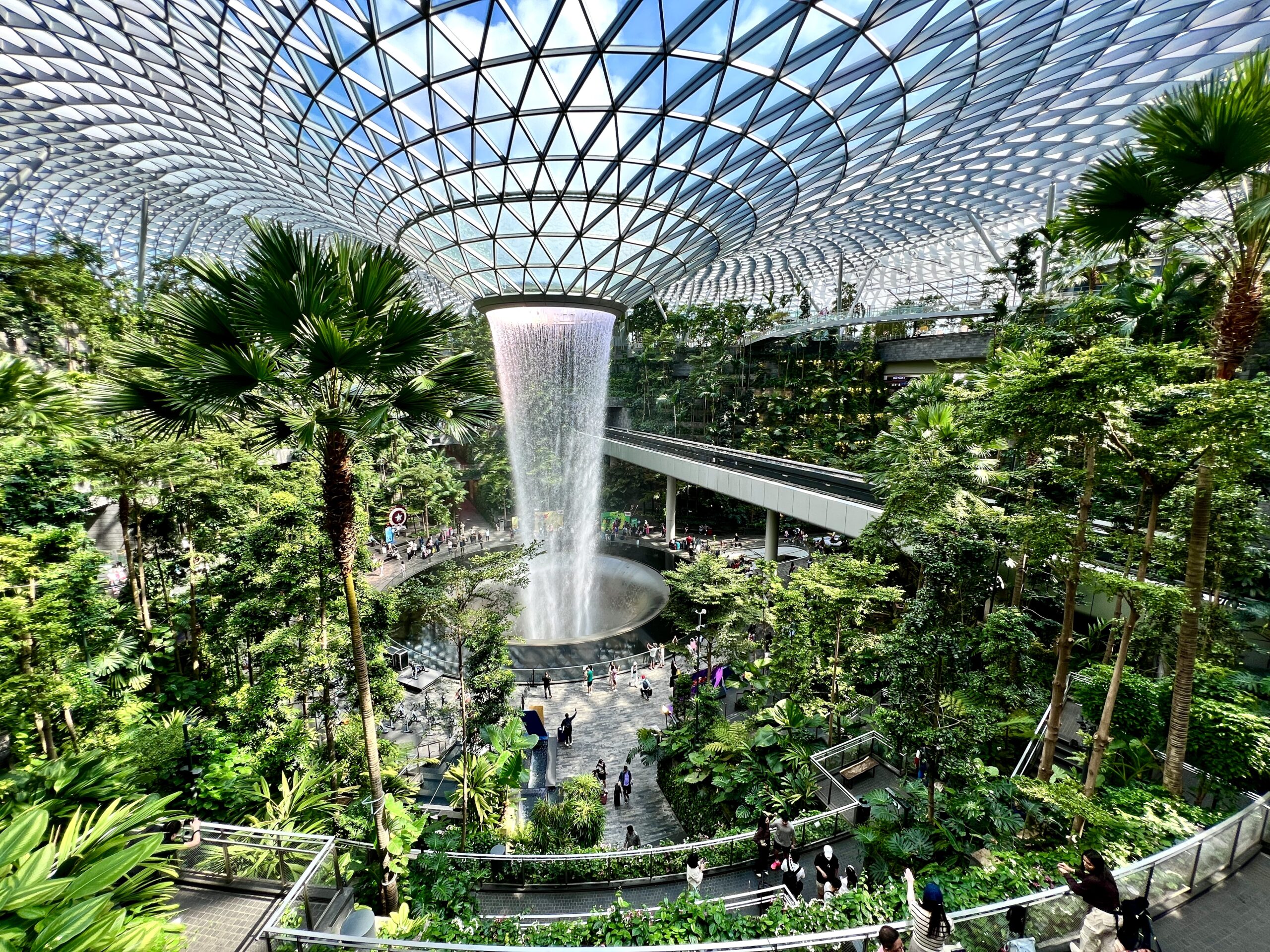 Indoor waterfall at Jewel Changi Airport Singapore