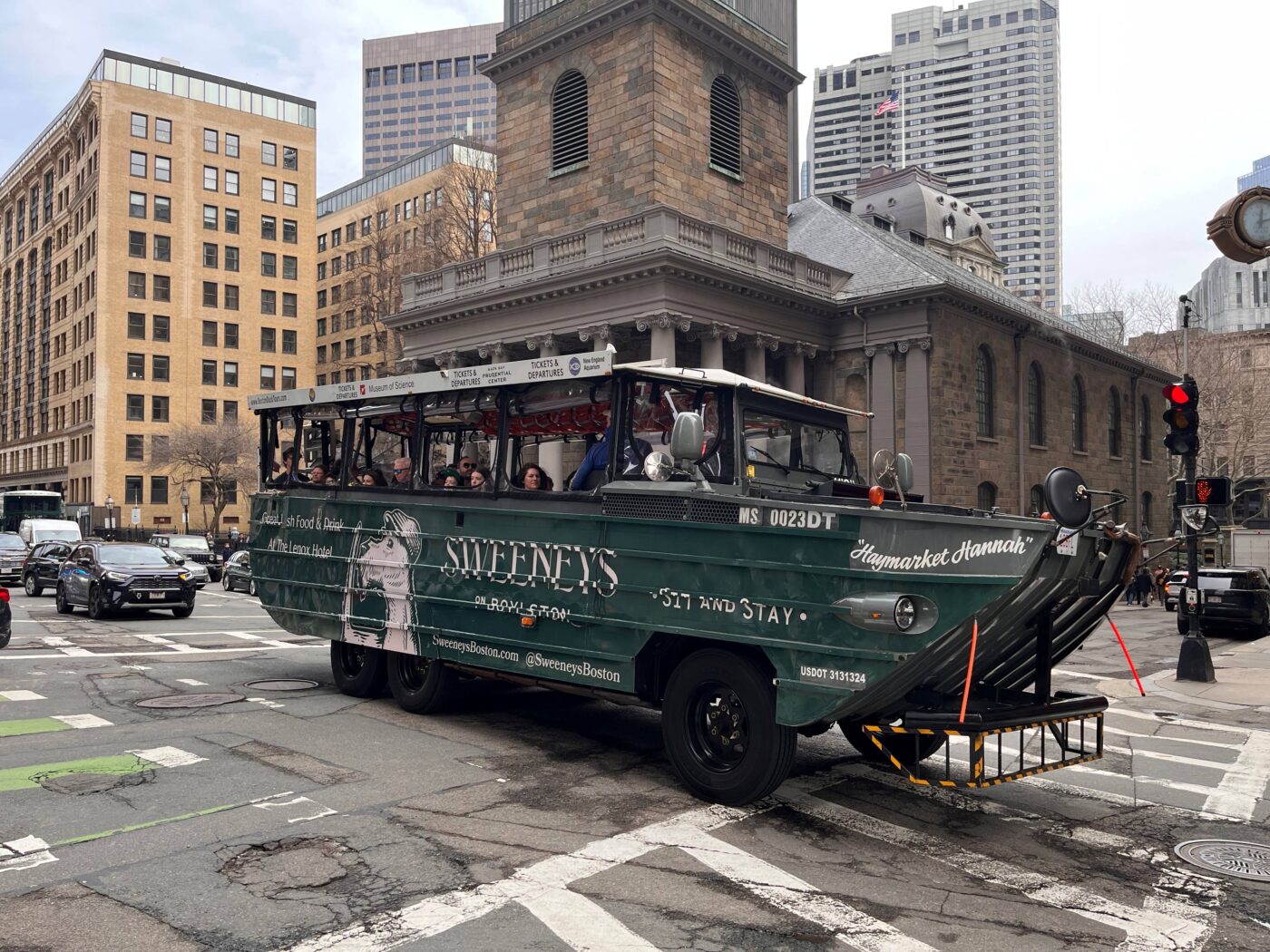 things to do in Boston duck tours boat.