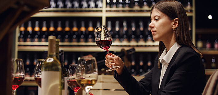 The Silence sommellier serving wine