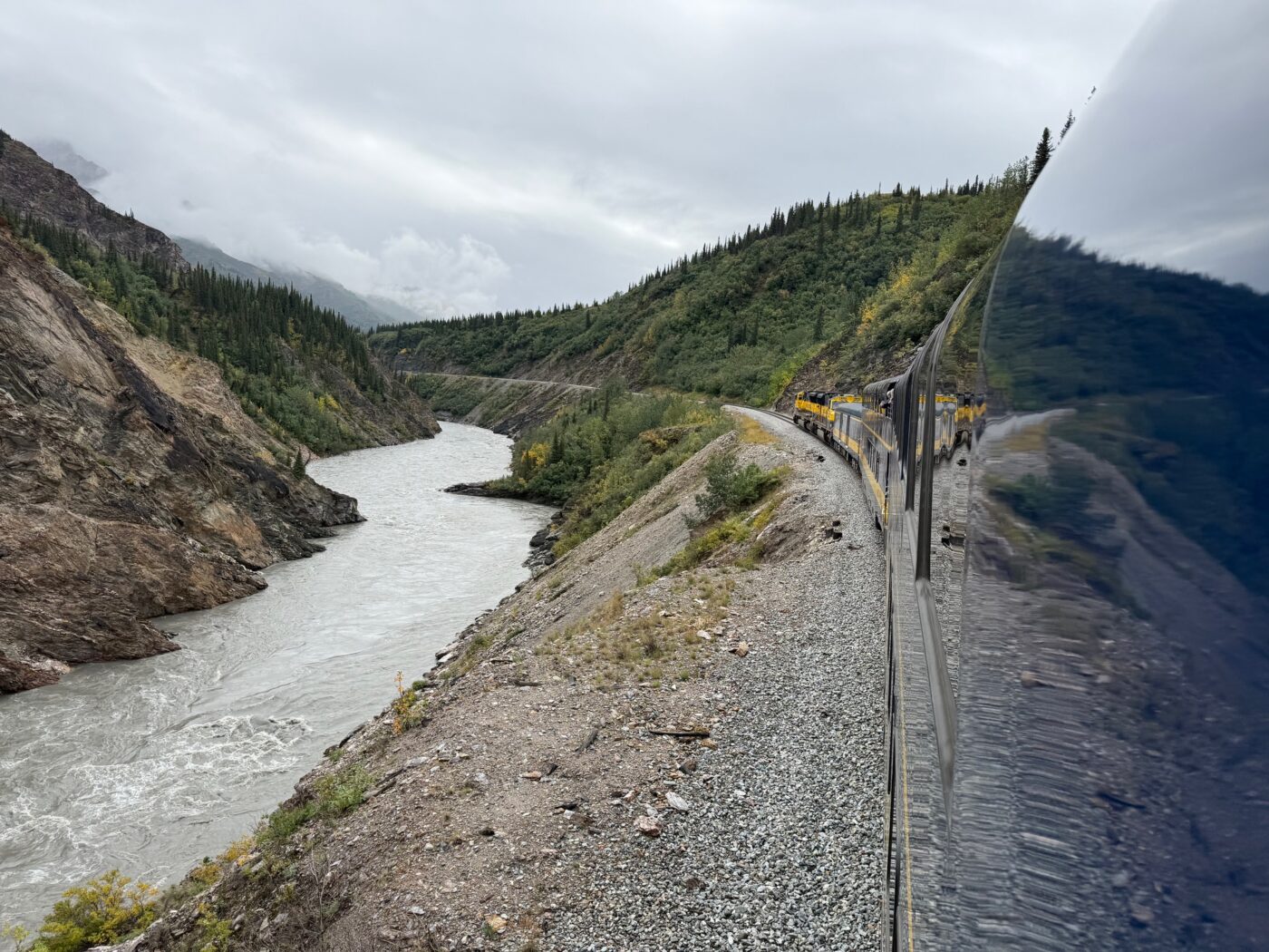 Igloos ane Trains the Denali Star heading out of Fairbanks