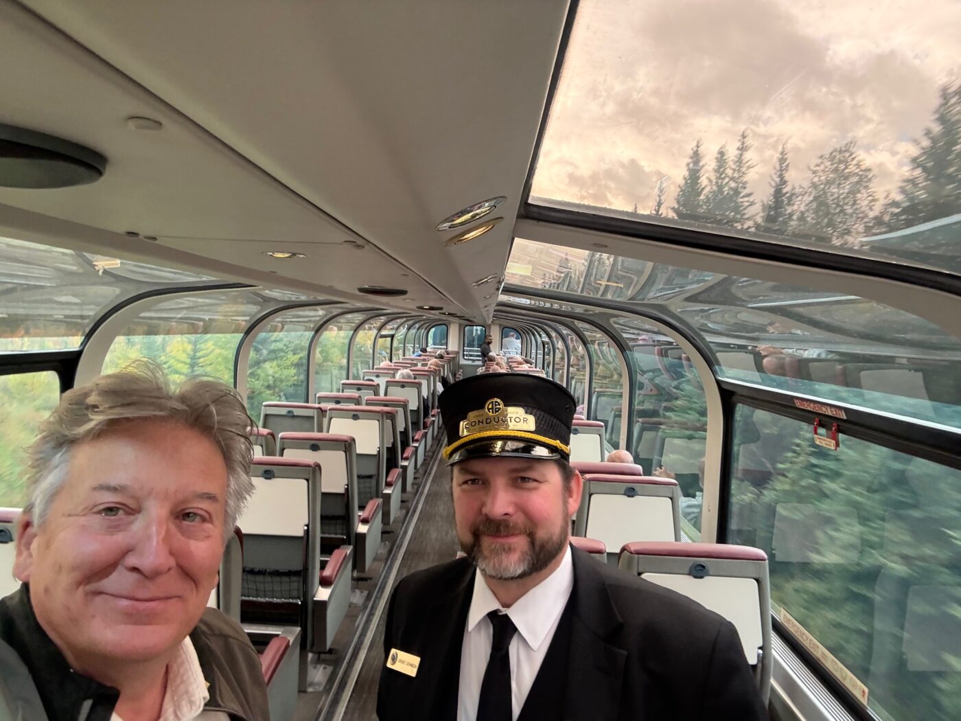 Igloos and Trains Brad with the Conductor