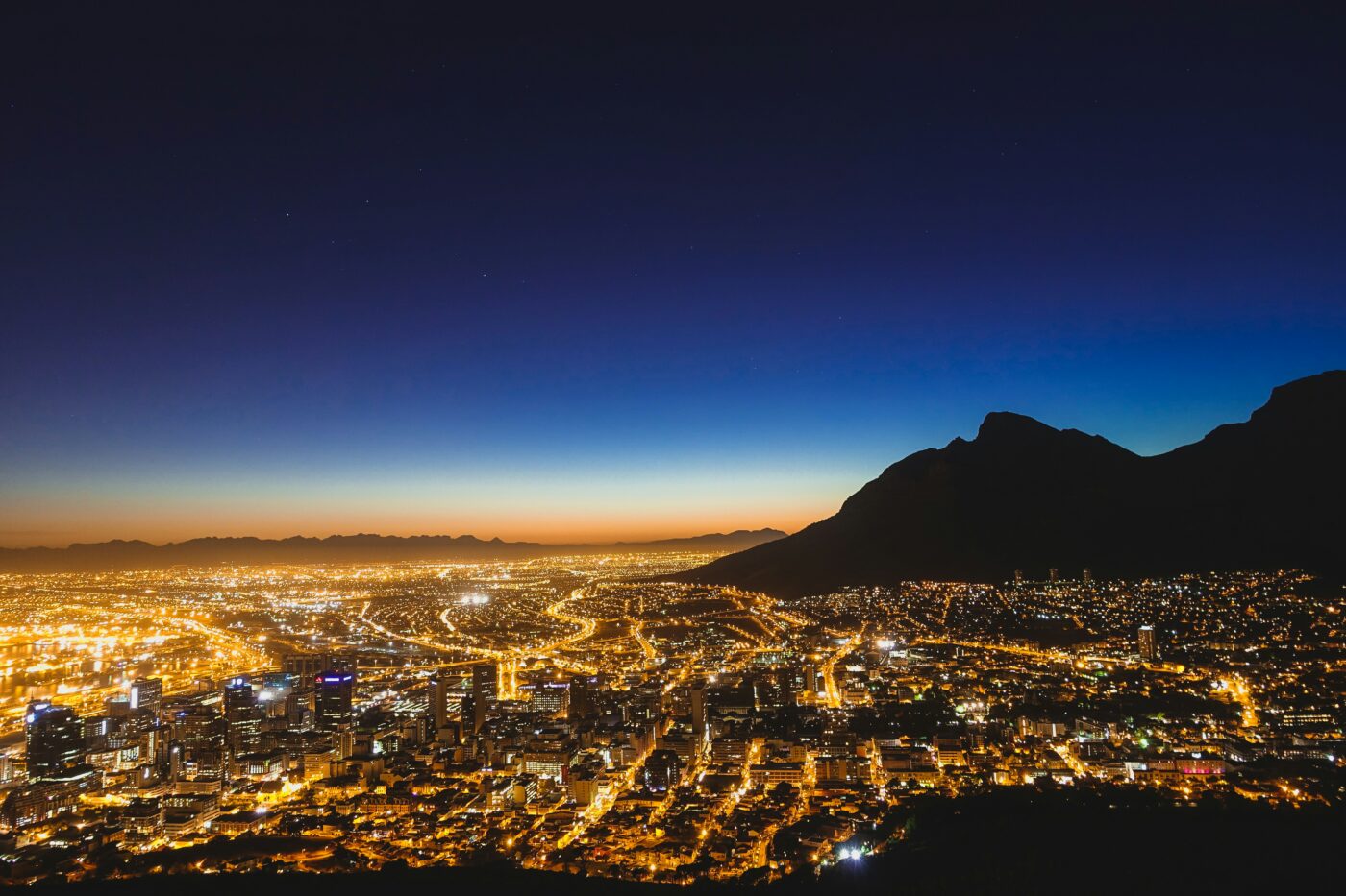 South Africa Cape Town at night