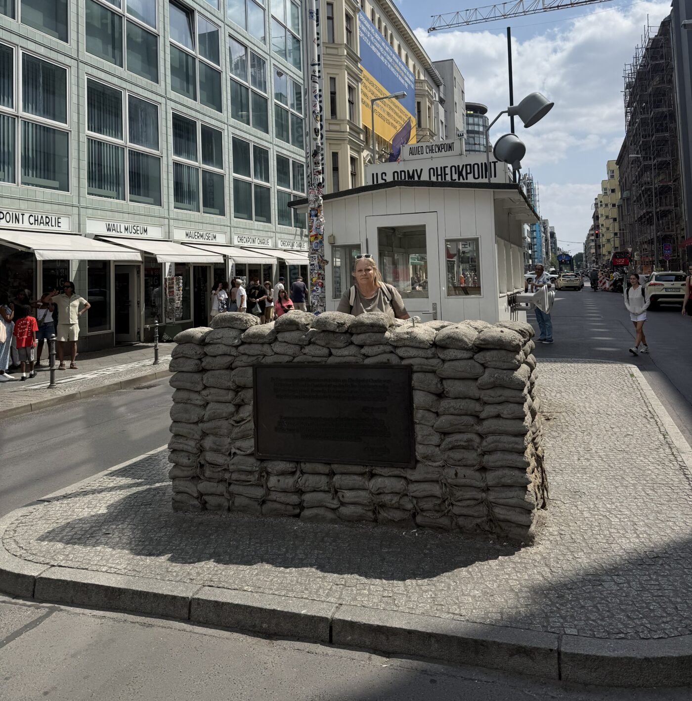 Berlin Then and Now checkpoint Charlie